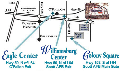 Location Map of Office Centers of Southwest Illinois